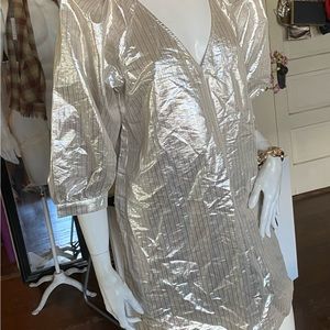 H&M silver metallic tunic top
